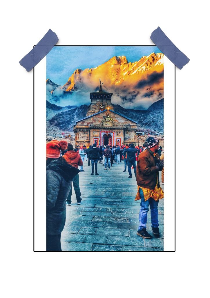 Kedarnath Temple Poster Spiritual Wall Art Printitnice