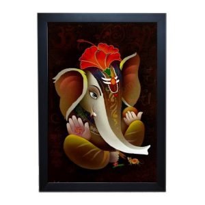 An ornate Ganeshji frame with intricate detailing and vibrant colors.
