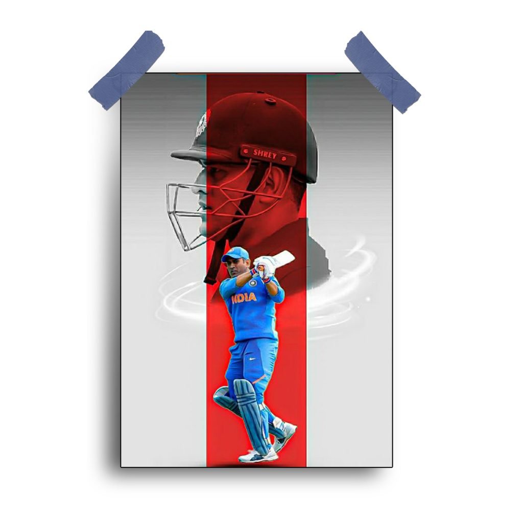 Premium CSK Dhoni poster showcasing iconic moments with Chennai Super Kings.