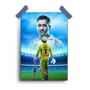 “MS Dhoni: Inspiring 12×18 Poster Capturing Leadership and Skill”