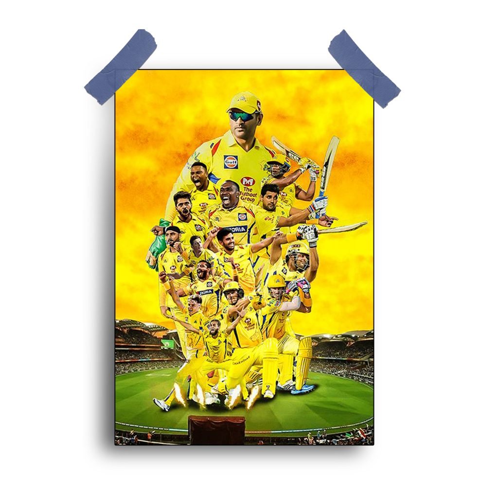 Dhoni Poster CSK: Cricket Wall Art for Chennai Super Kings Fans
