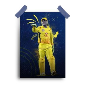 “Cricket Icon MS Dhoni Poster: 12×18 Tribute to a Legend”