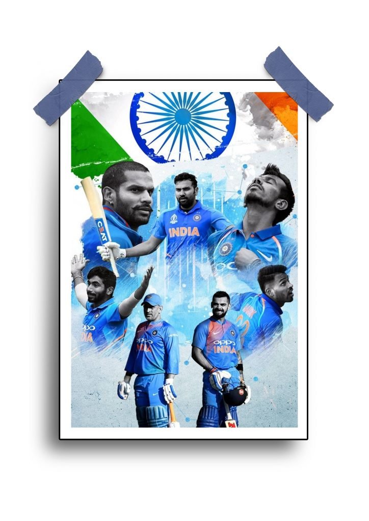 Indian Cricket Team Poster – High-Quality Wall Art for Cricket Fans