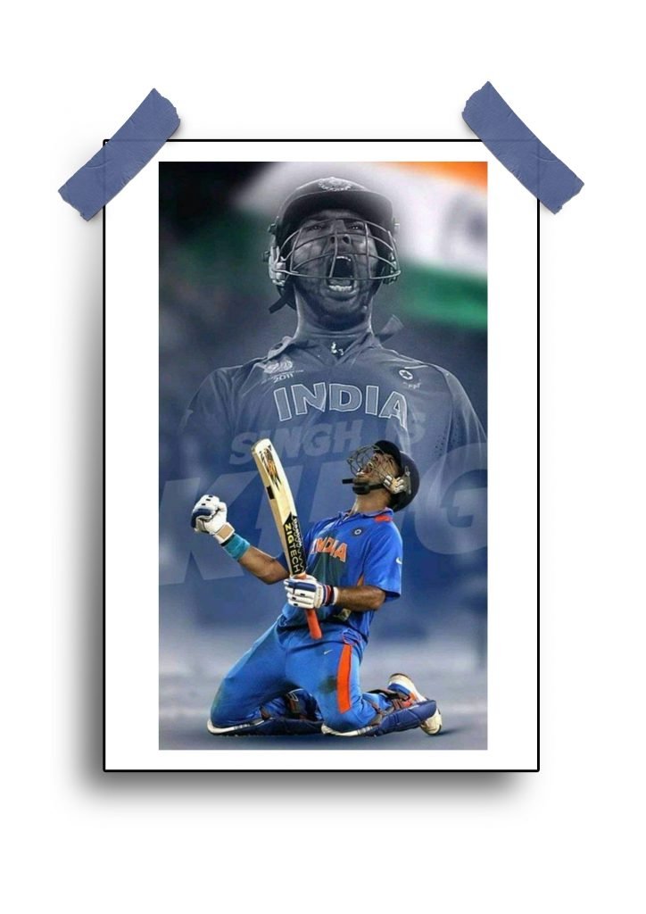 High-quality Indian cricketer poster featuring legendary players