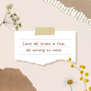 Virtuous Values ‘Love All, Trust a Few’ Photo Frame