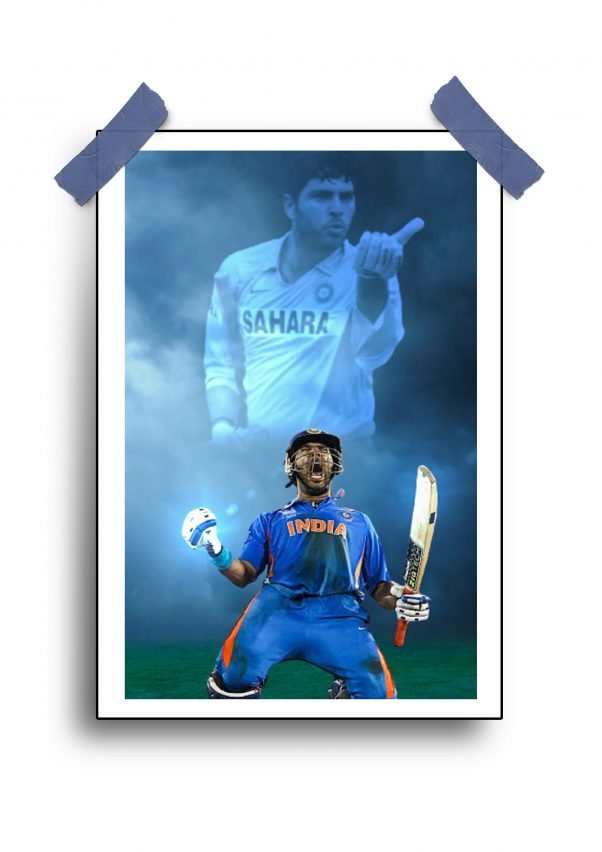 Indian Cricket Team Poster - Bleed Blue - 12"x18" Glossy/Matte Finish