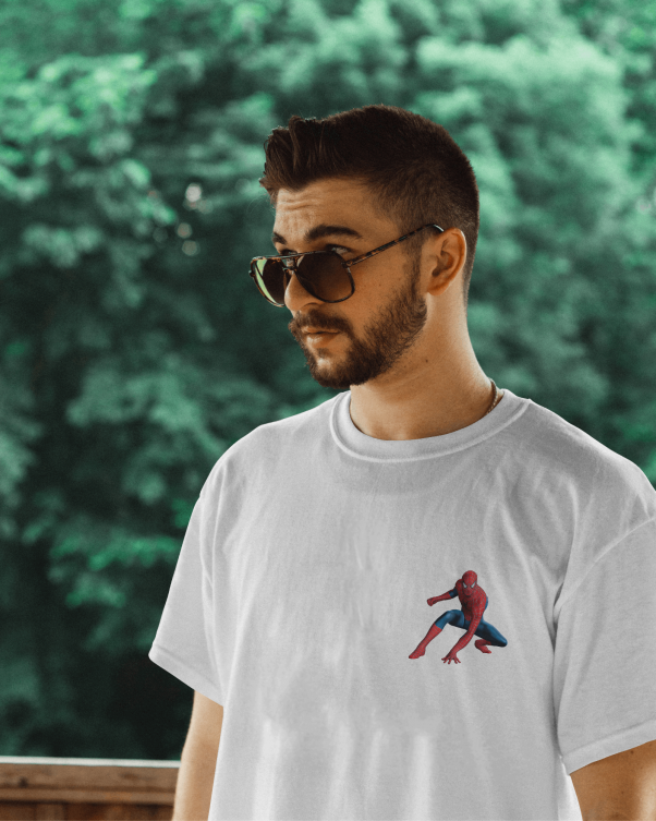 white male with sunglasses wearing tshirt mockup 00162