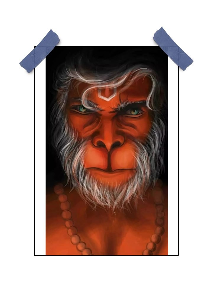 Hanuman ji big poster embodying strength, devotion, and protection, perfect for creating a grand spiritual atmosphere.