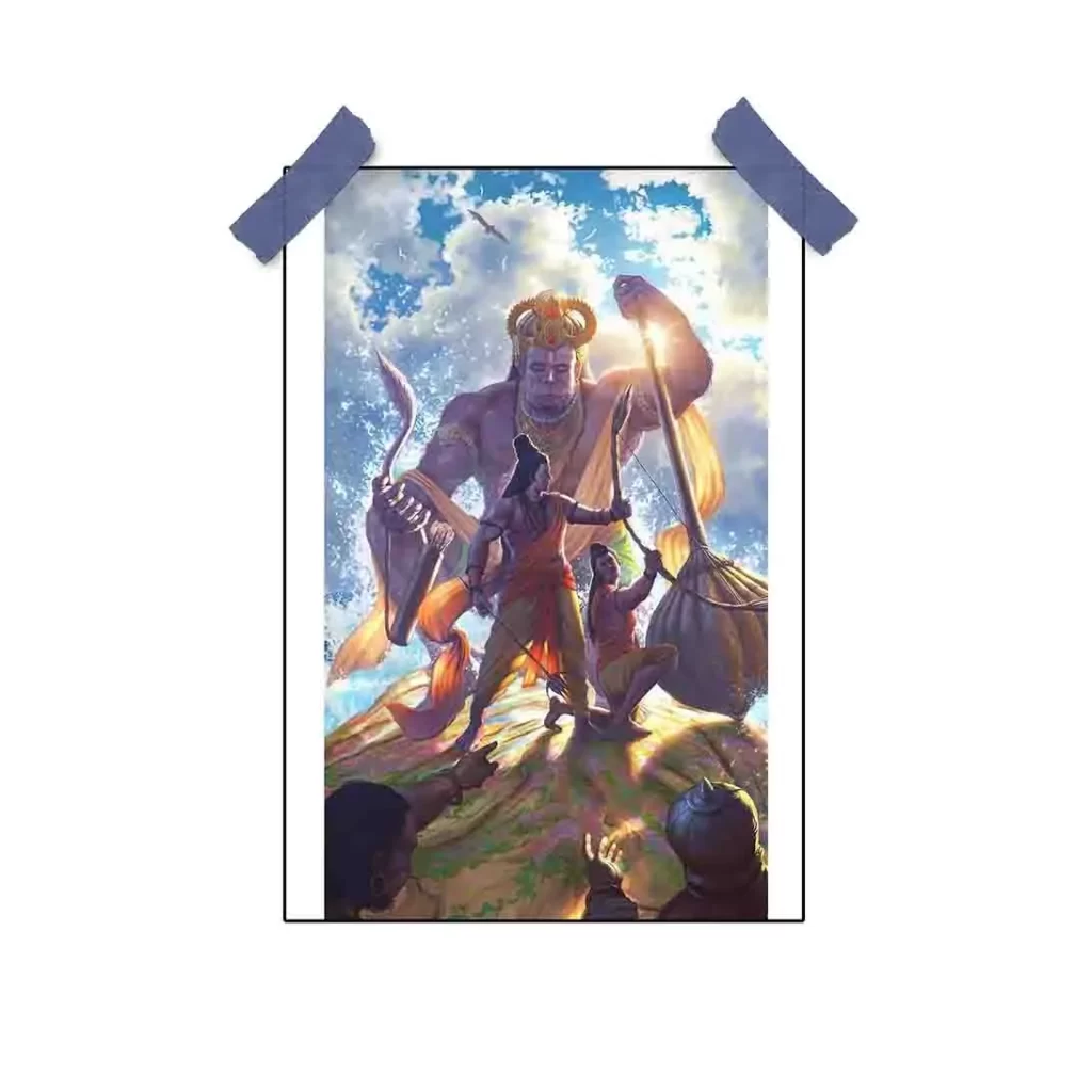 High-quality poster of Hanuman Ji featuring vibrant colors and detailed artwork.
