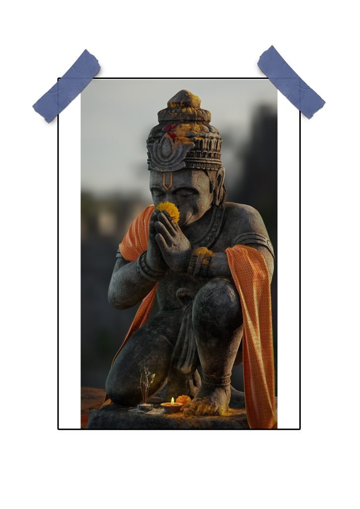 Poster Hanuman showcasing strength and devotion, a symbol of courage and faith.