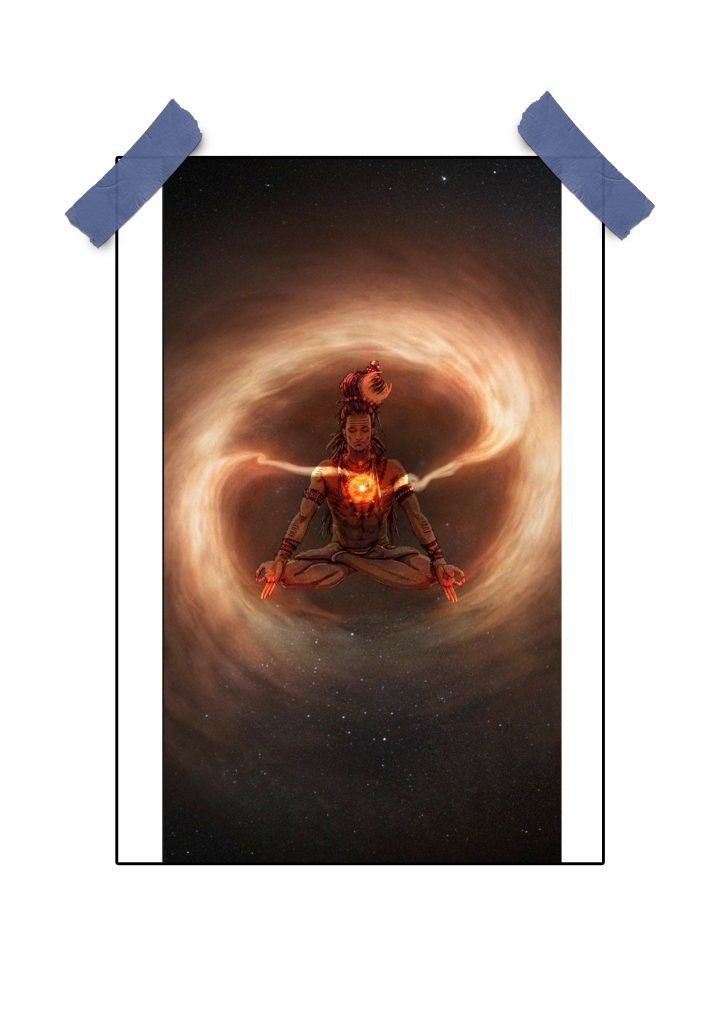 Shiva Wall Poster featuring Lord Shiva with Trident and Crescent Moon