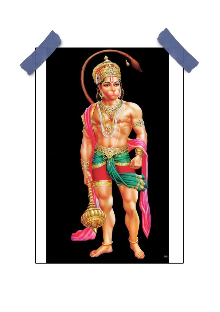 A vibrant and detailed Jai Hanuman Poster depicting Lord Hanuman in a powerful pose, radiating spiritual energy and positivity.