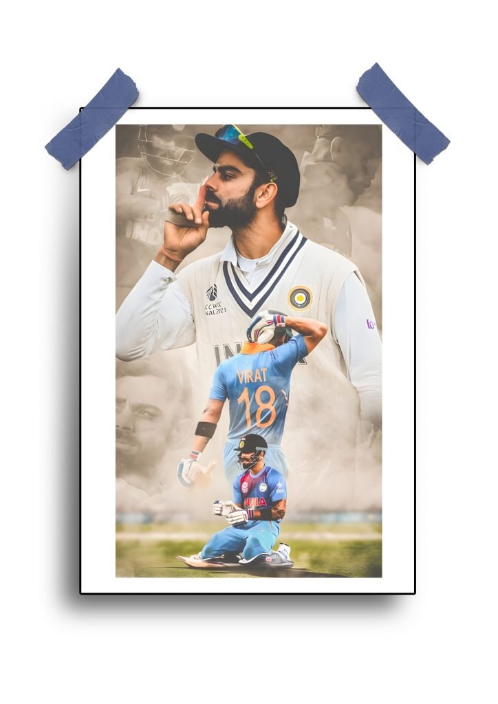 Virat Kohli New Poster: High-Quality Cricket Art