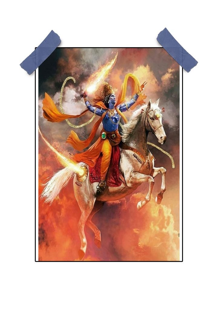 Lord Kalki Dev Poster - Divine Artwork for Spiritual Spaces