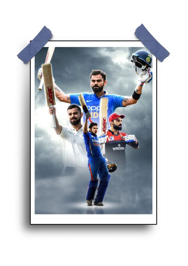 Indian Cricket Team Poster - Bleed Blue - 12"x18" Glossy/Matte Finish