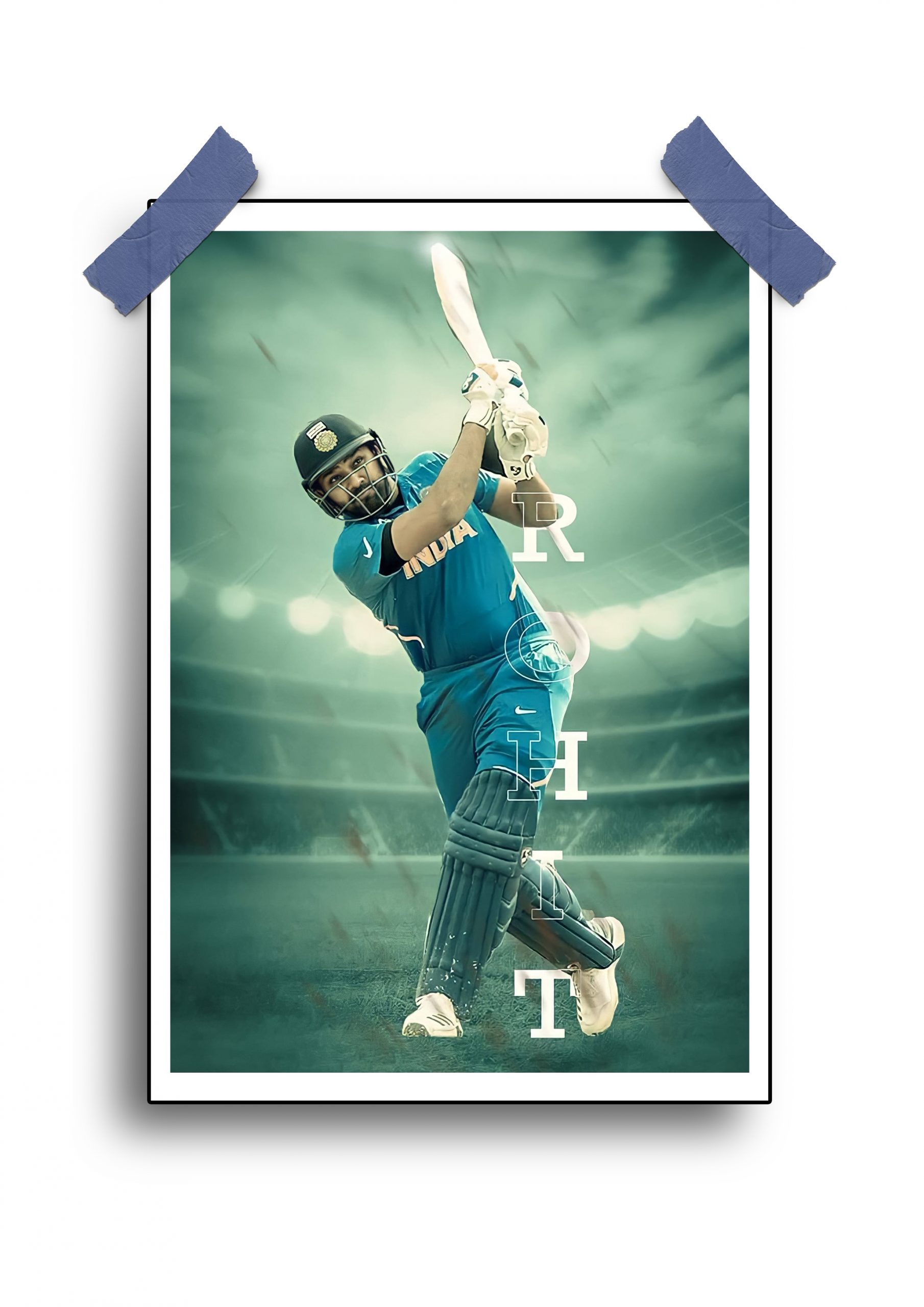 Rohit Sharma Explosive Batting Poster