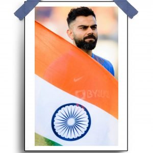Virat Kohli with Indian Flag Poster