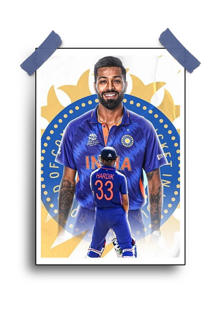 Hardik Pandya Posters: HD Print Cricket Artwork