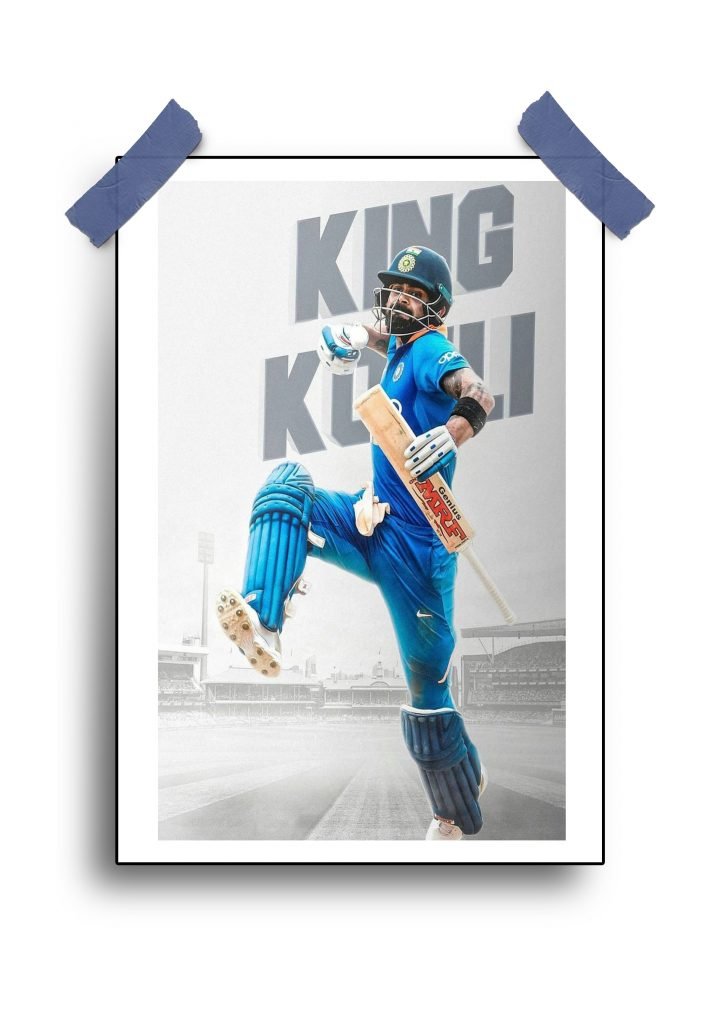 King Kohli Poster featuring Virat Kohli in his iconic cricketing moments.