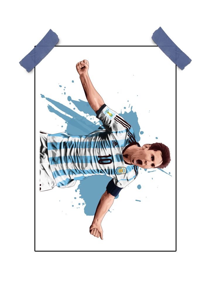 messi argentina poster 12x18