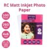 RC Inkjet Photo Paper 4x6 260 GSM Waterproof 100 Sheets – glossy resin coated