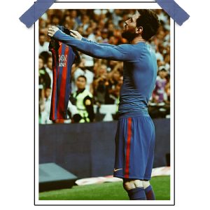 FCB Lionel Messi Poster – Barcelona Football Legend Wall Art Print