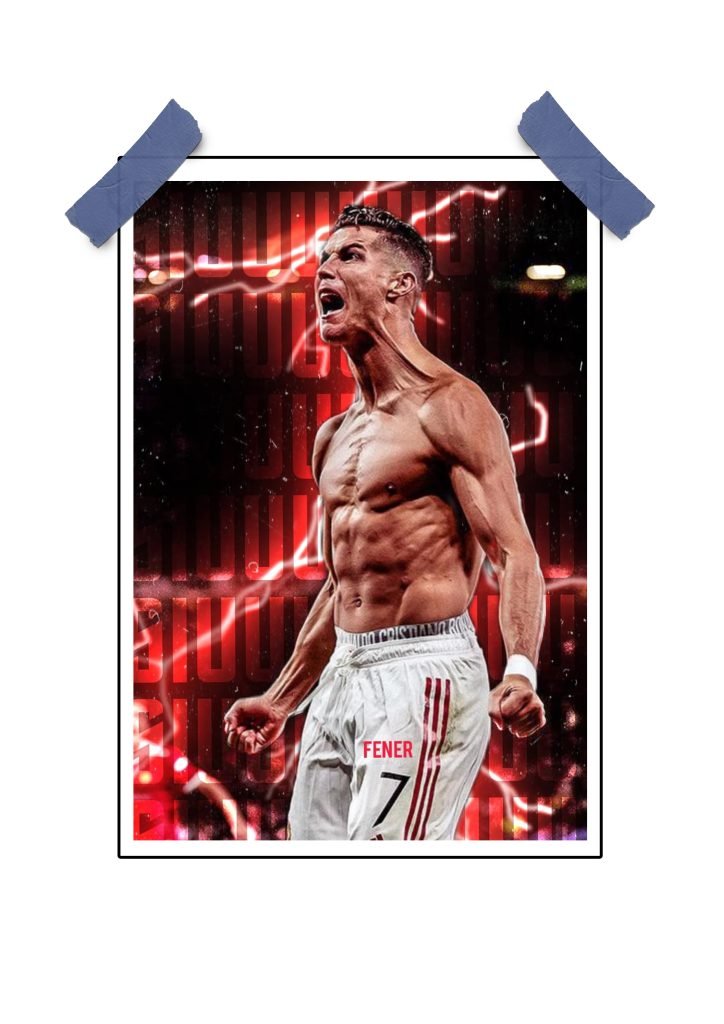 Shirtless Ronaldo Poster Wall Art for Football Fans