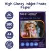 A4 High Glossy Inkjet Photo Paper 180 GSM 20 Sheets