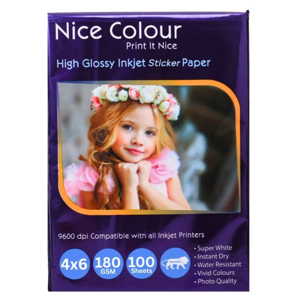 High Glossy Inkjet Photo Paper 4x6 180 GSM 100 Sheets