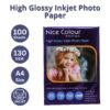 High Glossy Inkjet Photo Paper A4 130GSM 100 Sheets Pack