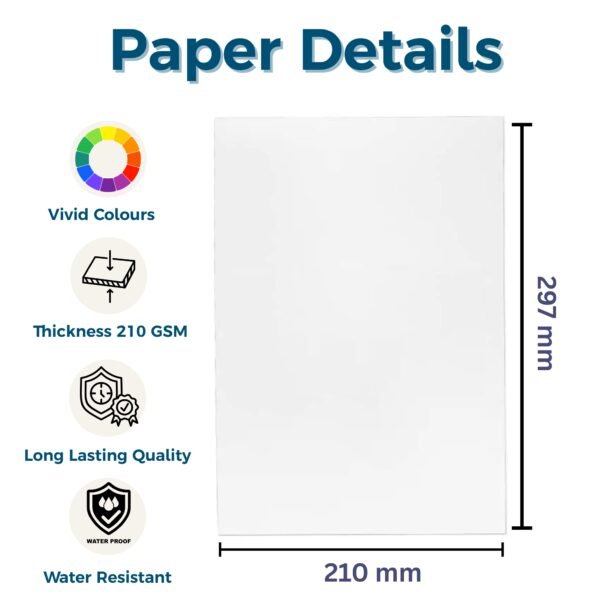 High Glossy Inkjet Photo Paper A4 210 GSM 50 Sheet