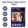 High Glossy Inkjet Photo Paper 4x6 180 GSM 100 Sheet – premium gloss finish