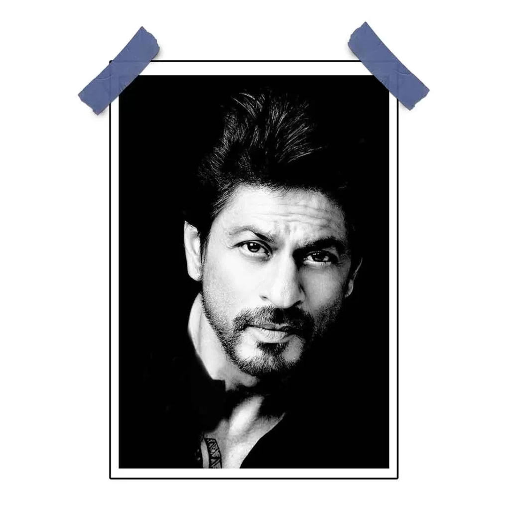 SRK poster featuring Shah Rukh Khan in an iconic pose.