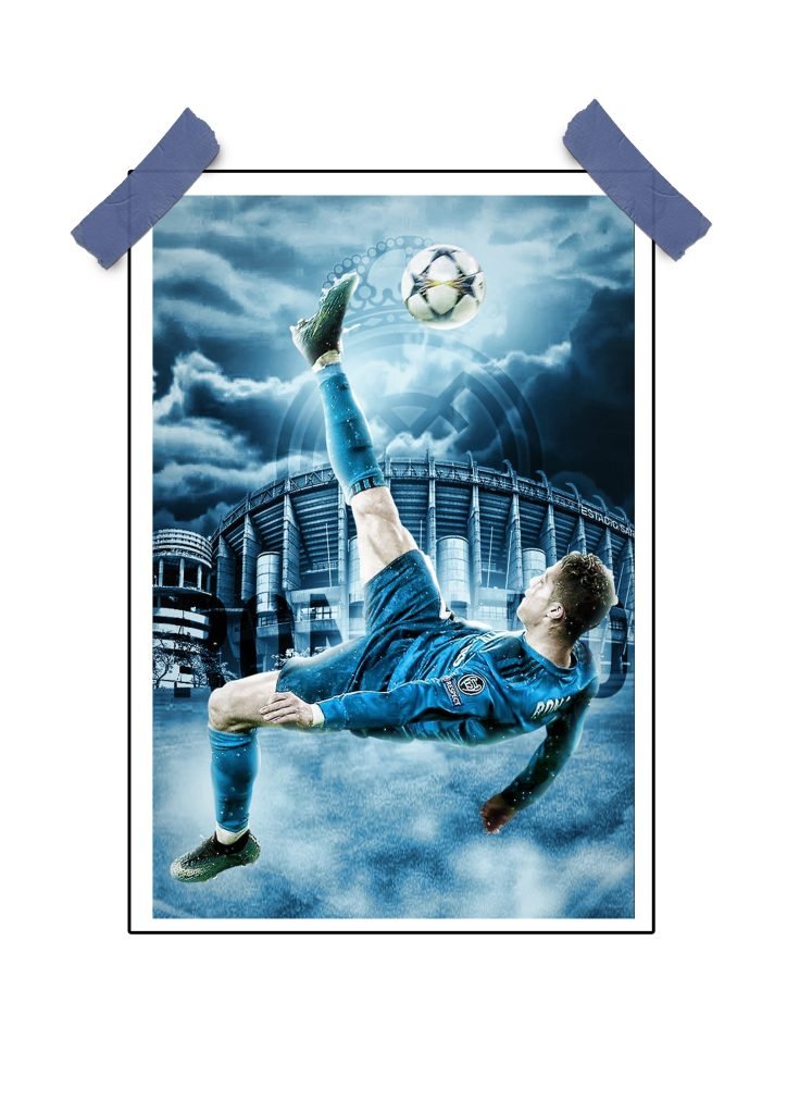 Cristiano Ronaldo Football Shoot Art Poster