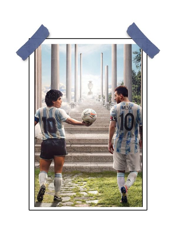 Maradona with Messi Poster