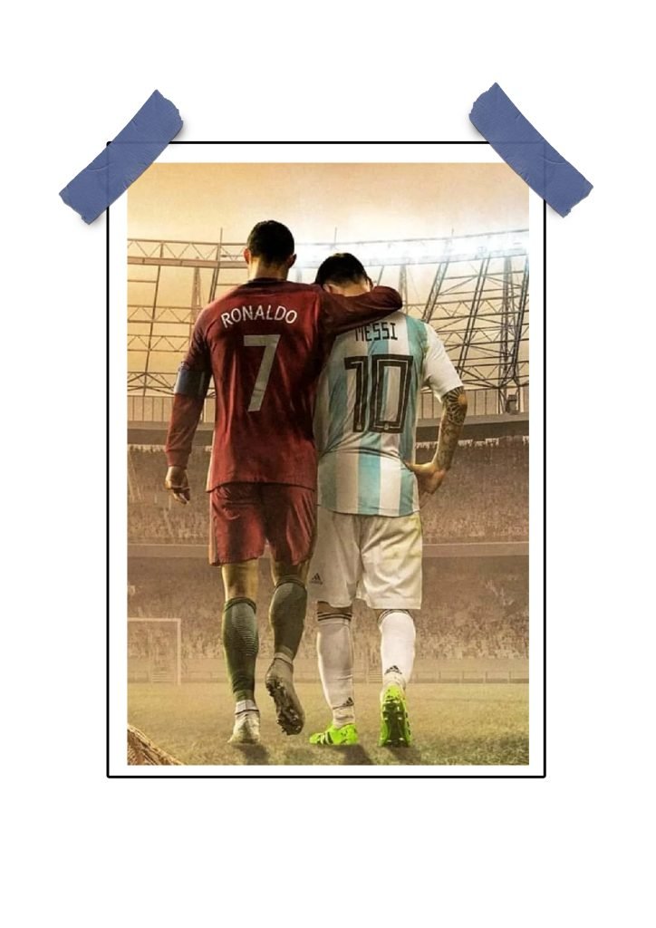 Messi and Ronaldo Poster—Soccer Legends Wall Art