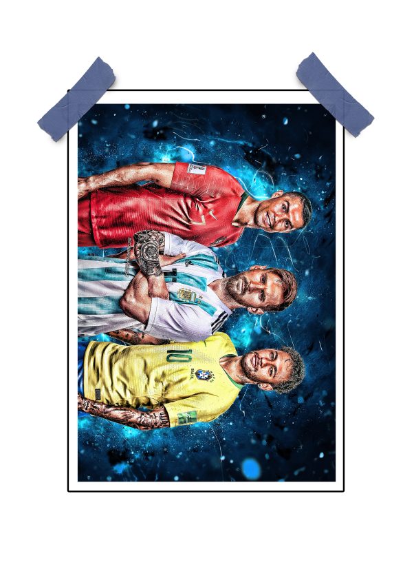Messi and Ronaldo Art Poster