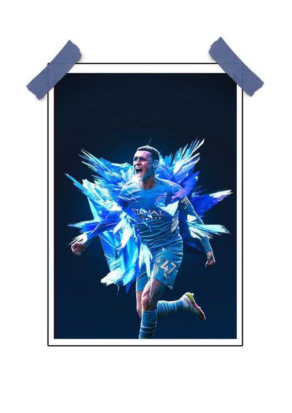 Phil Foden Blue Moon Poster