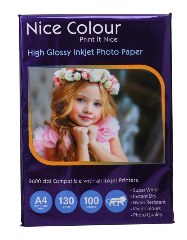 High Glossy Inkjet Photo Paper A4 130GSM 100 Sheets Pack