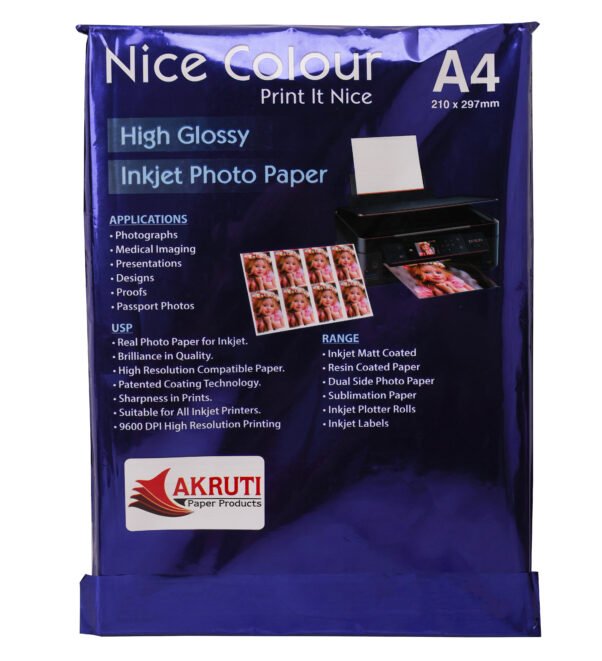 A4 High Glossy Inkjet Photo Paper 180 GSM 20 Sheets