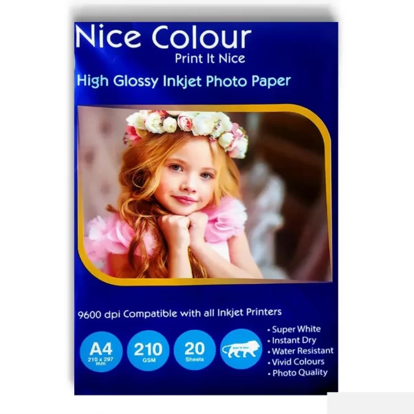 A4 High Glossy Inkjet Photo Paper 210gsm - 20 Sheets