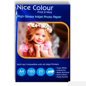 A4 High Glossy Inkjet Photo Paper 180gsm – 20 Sheets