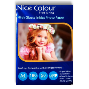 A4 High Glossy Inkjet Photo Paper 180gsm – 50 Sheets