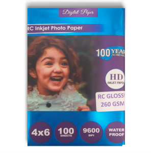RC Glossy Inkjet Paper 4×6 260gsm 100 Sheets