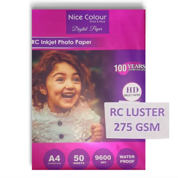 A4 RC Luster Inkjet Photo Paper 275gsm - 50 Sheets