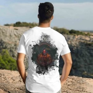 Sanatani T-Shirt – Hanuman Bajrangbali Design – White Cotton