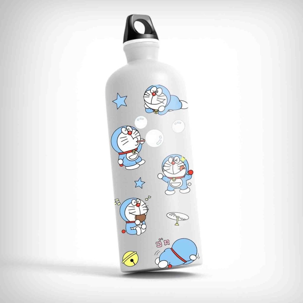 Doremon Water Bottle featuring the iconic Doremon character in a playful design