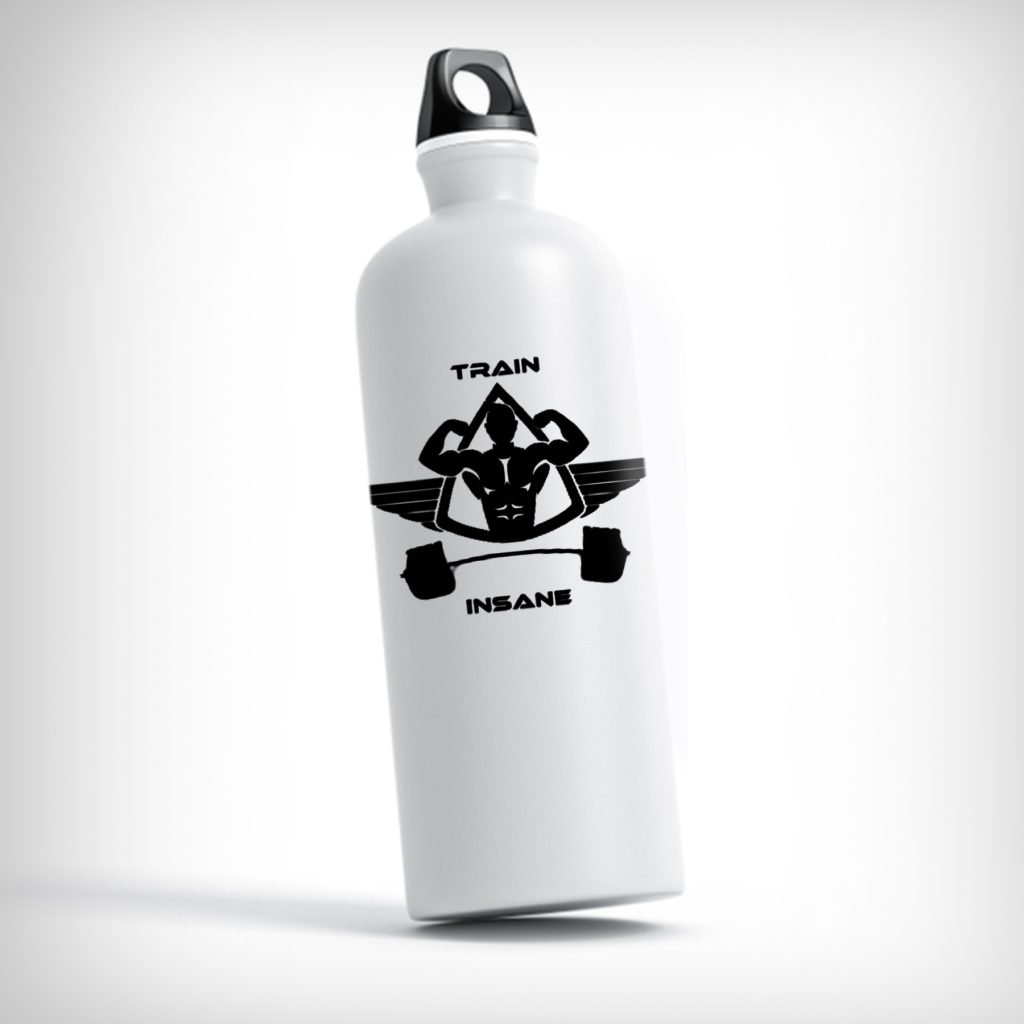 Motivational Train Insane Water Bottles for gym and workouts