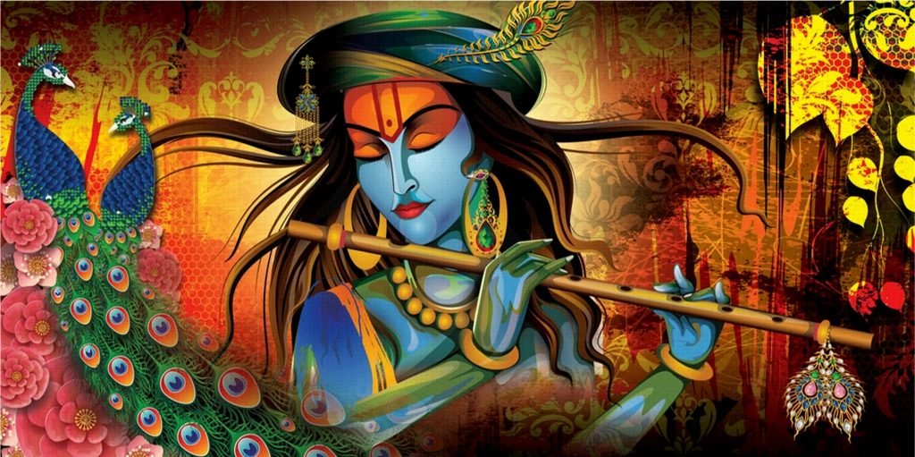 Radha Krishna Wall Poster for home decor, spiritual wall art