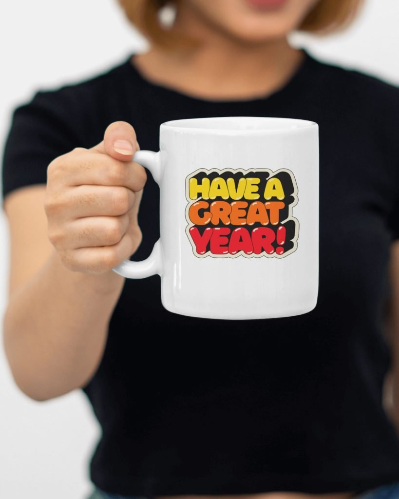 Stylish ceramic mug for coffee and tea with customizable options.